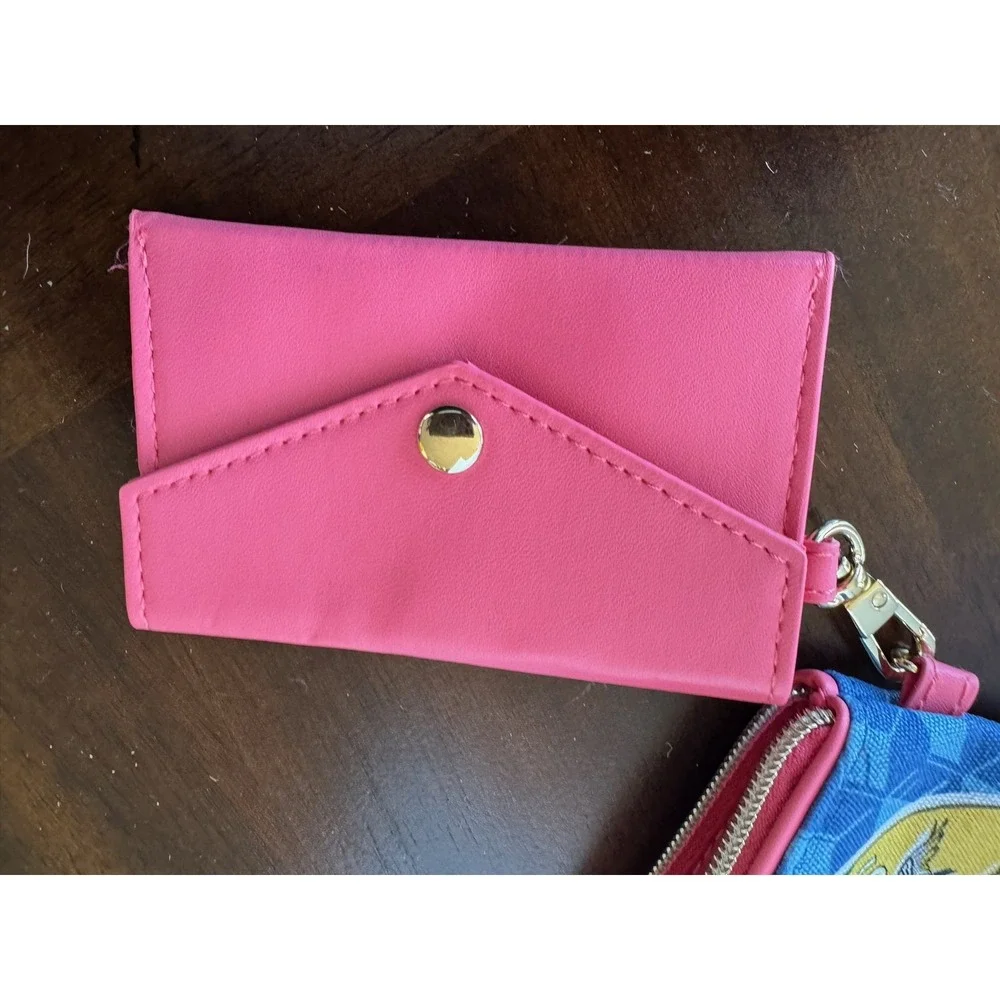 Estee Lauder Makeup Bag with Pink ID Pouch, Zipper, Blue‎ Canvas Design